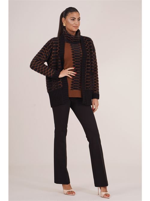 Cardigan in misto lana Love To Love by Gai Mattiolo | LT09NERO/BISCOTTO